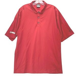 Nike Golf Men's L Dri-FIT Polo Shirt Wine Red Short Sleeve Athletic Casual